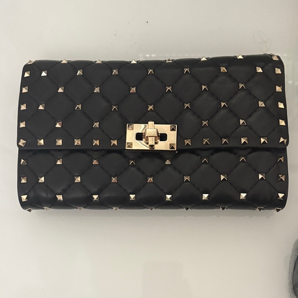 Valentino garavani Black Studded Quilted Women's Clutch